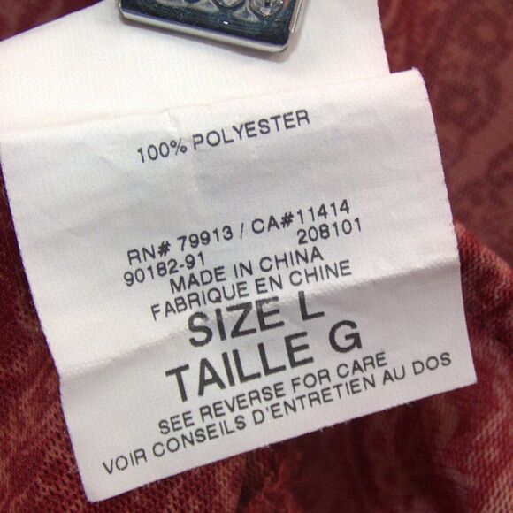 Motherhood Maternity Red Paisley Top L Boho Flounce Sleeve Pregnancy Postpartum - Picture 7 of 7